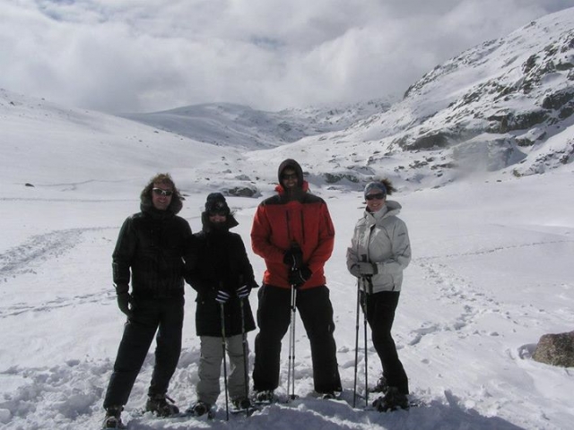  using snowshoes